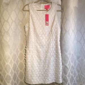 Lilly Pulitzer Mila Lace Shift, Size 8, Ivory Floral Lace Mini Dress